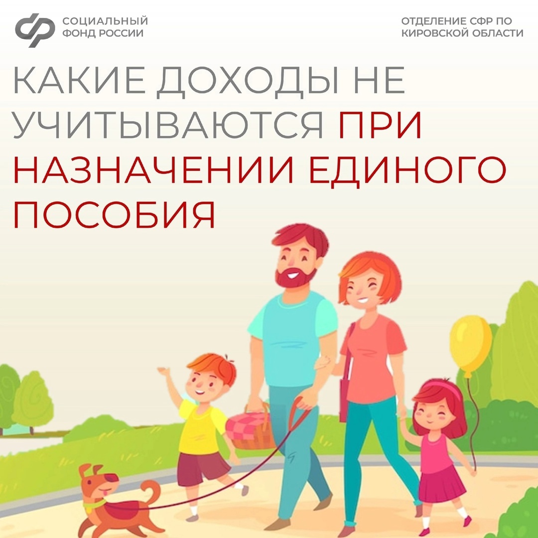 При назначении единого пособия в доходы семьи не включаются иные меры поддержки и некоторые выплаты..